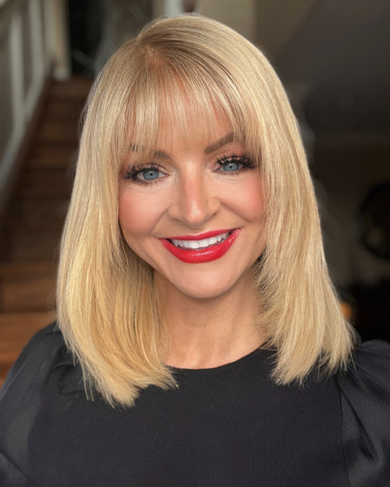 Human Hair Topper with Bangs | Hair Piece for Thinning Hair